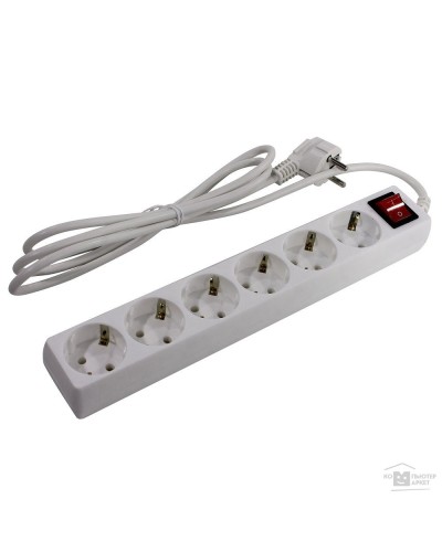 SP6W-230. Сетевой фильтр 6 розеток, 3м, белый. 5bites в Благовещенске