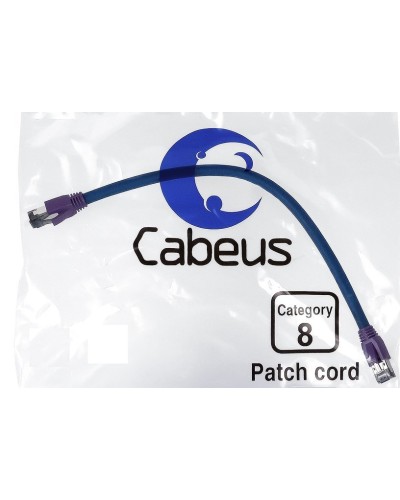 PC-SSTP-RJ45-Cat.8-0.3m-LSZH (9699c), серый. Патч-корд медный. CABEUS в Благовещенске