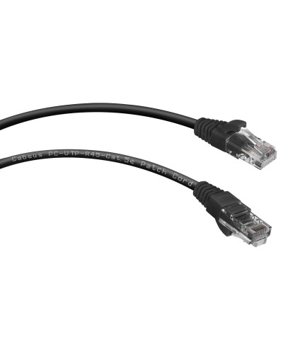PC-UTP-RJ45-Cat.5e-0.3m-BK (7658c), чёрный. Патч-корд медный. CABEUS в Благовещенске