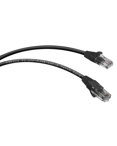PC-UTP-RJ45-Cat.6-1.5m-BK (8664c), чёрный. Патч-корд медный. CABEUS в Благовещенске