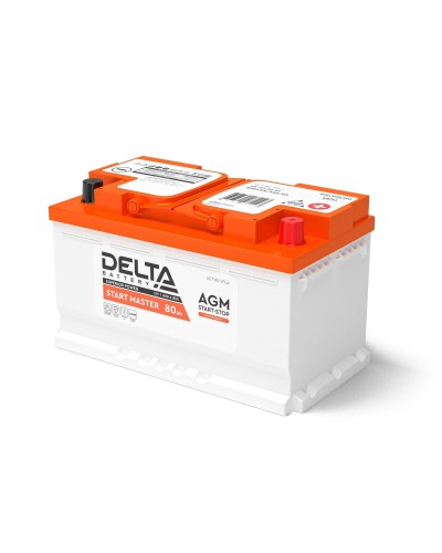Delta START MASTER AGM 1280 (80 Ah). Аккумулятор автомобильный герметичный свинцово-кислотный. Delta в Благовещенске