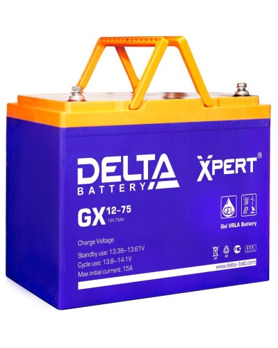 Delta GX 12-75. Аккумулятор герметичный свинцово-кислотный. Delta в Благовещенске