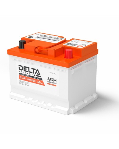 Delta START MASTER AGM 1260 (60 Ah). Аккумулятор автомобильный герметичный свинцово-кислотный. Delta в Благовещенске