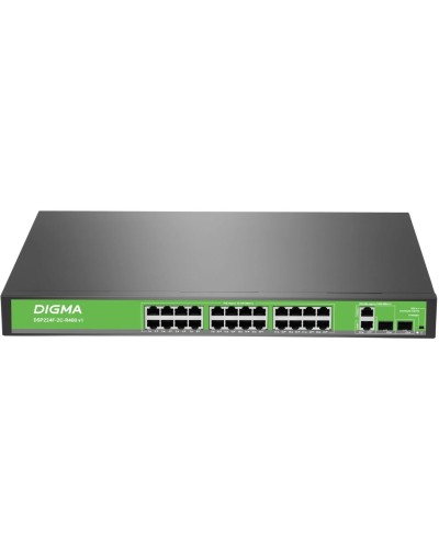 DSP224F-2C-R400 DSP224F-2C-R400 V1 (L2) 24х100Мбит/с 2хКомбо(1000BASE-T/SFP) 24PoE 24PoE+ 400W. Коммутатор с питанием по PoE. Digma в Благовещенске