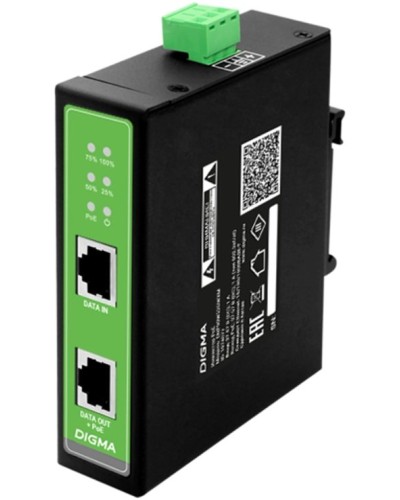DNP30W48GDXM 10/100/1000BASE-T 30Вт 37-57В(DC). Инжектор PoE. Digma в Благовещенске