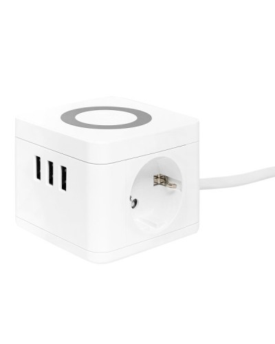 Удлинитель Куб 2 гнезда 3USB 2,4А+зарядное устройство 1,3 метра 1мм2. Удлинитель Куб. EKF в Благовещенске