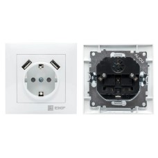 Валенсия розетка 1-местная с/з 16А (EWR16-028-10-2USB). Розетка 1-местная с/з 16А. EKF