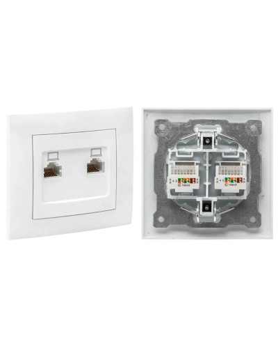 Валенсия розетка комп RJ-45 2-местная (EWK02-035-10). Розетка комп RJ-45 2-местная. EKF в Благовещенске