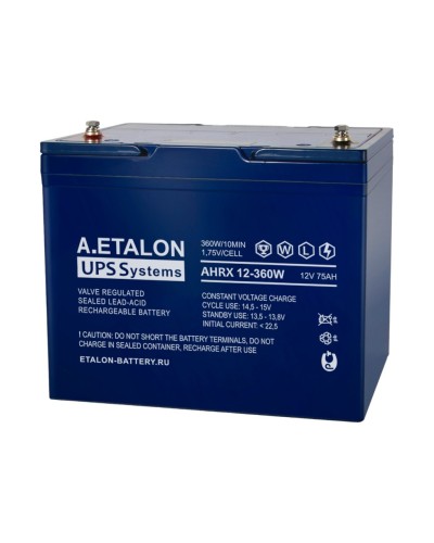 A.ETALON AHRX 12-360W (75). Аккумулятор герметичный свинцово-кислотный. ETALON в Благовещенске