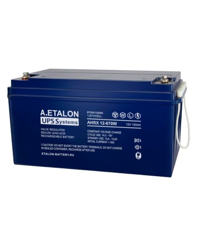 A.ETALON AHRX 12-670W (150). Аккумулятор герметичный свинцово-кислотный. ETALON в Благовещенске
