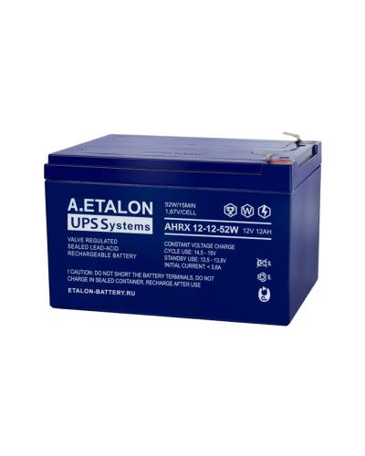 A.ETALON AHRX 12-12-52W. Аккумулятор герметичный свинцово-кислотный. ETALON в Благовещенске