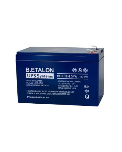 B.ETALON BHR 12-9 34W. Аккумулятор герметичный свинцово-кислотный. ETALON в Благовещенске