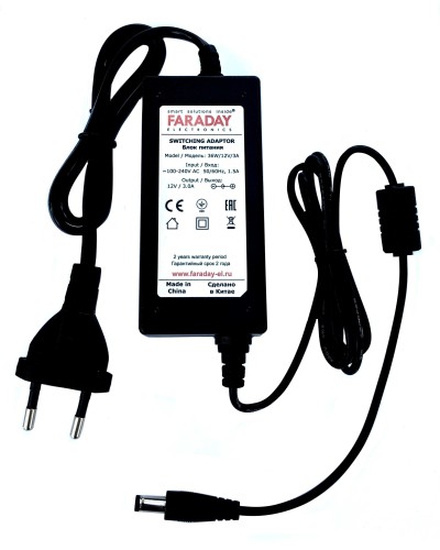36W/12V/3A. Импульсный блок питания в пластиковом корпусе. FARADAY в Благовещенске