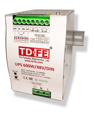 UPS 600W/48V/DIN. Источник вторичного электропитания резервированный. FARADAY в Благовещенске