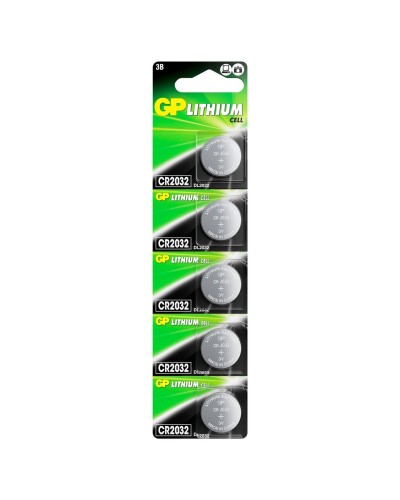 GP Lithium CR2032 (GP CR2032-2C5 100/2000), упак. 5 шт. БЛИСТЕР. Литиевые дисковые батарейки. GP Batteries в Благовещенске