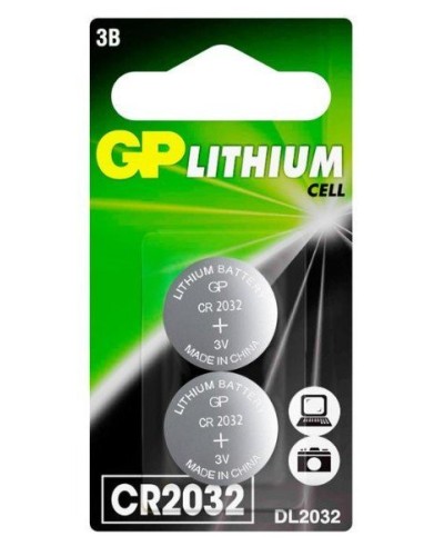 GP Lithium CR2032 (GP CR2032-2CRU2), упак. 2 шт. БЛИСТЕР. Литиевые дисковые батарейки. GP Batteries в Благовещенске