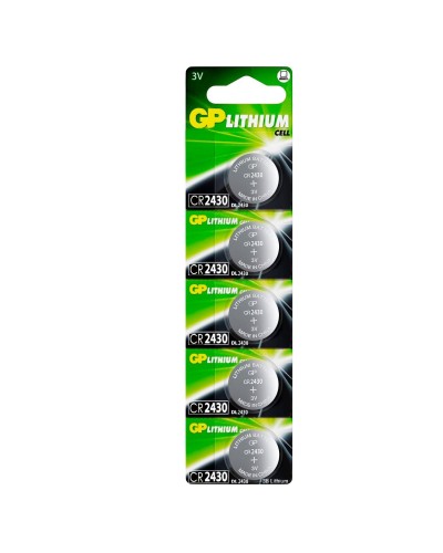 GP Lithium CR2430 (GP CR2430-2C5 100/1000), упак. 5 шт. БЛИСТЕР. Литиевые дисковые батарейки. GP Batteries в Благовещенске