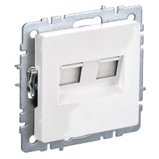 Розетка RJ11+RJ45 РК/Т12-БрБ белая BRITE (BR-KT20-O-1-K01). Розетка двойная. IEK