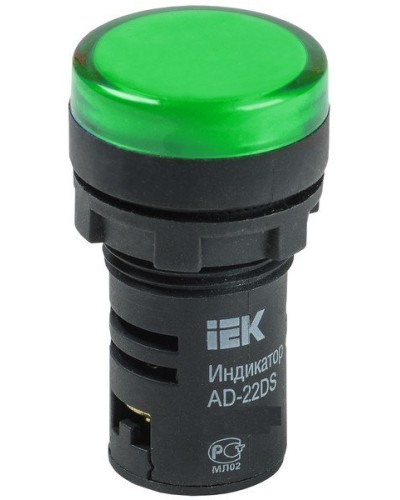 Лампа AD22DS (LED) матрица D22мм зеленый 12В AC/DC (BLS10-ADDS-012-K06). Светосигнальный индикатор. IEK в Благовещенске