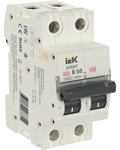 M06N 2P B 50А 6кА ARMAT (AR-M06N-2-B050). Автоматический выключатель. IEK в Благовещенске
