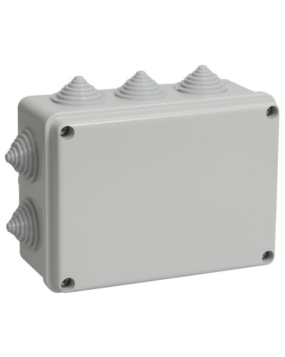 Коробка распаячная КМ41241 150х110х70 открытой проводки IP44 10 гермовводов серая (UKO10-150-110-070-K41-44). Коробка распаячная безгалогенная (HF). IEK в Благовещенске
