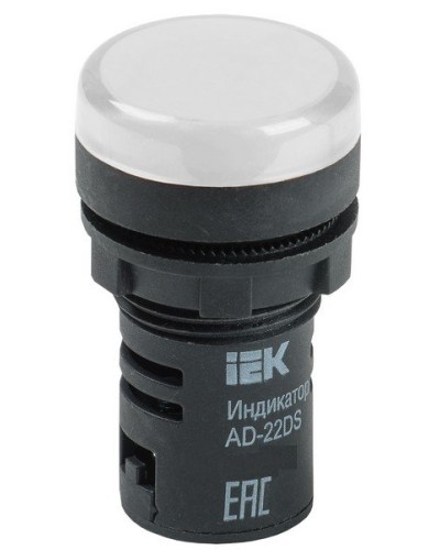 Лампа AD22DS (LED) матрица D22 мм 24В AC/DC белый (BLS10-ADDS-024-K01). Светосигнальный индикатор. IEK в Благовещенске