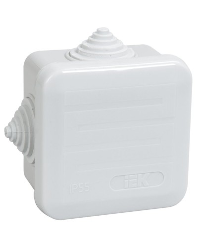 Коробка распаячная КМ41236 70х70х40 открытой проводки IP44 4 гермоввода серая (UKOZ11-070-070-040-K41-44). Коробка распаячная безгалогенная (HF) с защелкивающейся крышкой. IEK в Благовещенске
