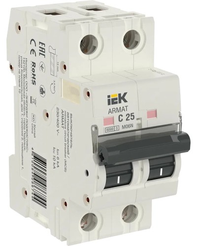 M06N 2P C 25А 6кА ARMAT (AR-M06N-2-C025). Автоматический выключатель. IEK в Благовещенске