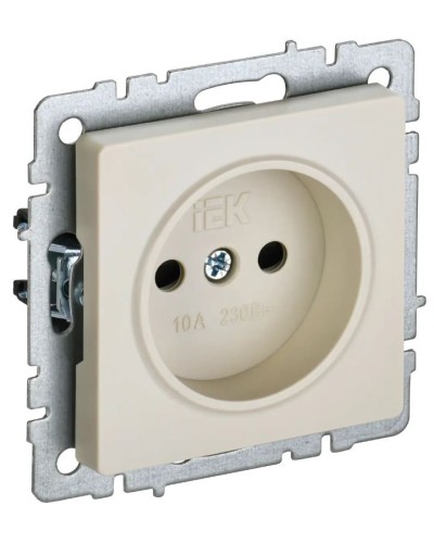 Розетка без з/к РСш10-2-БрКр бежевый BRITE (BR-R13-10-K10). Розетка без заземления с защитными шторками. IEK в Благовещенске