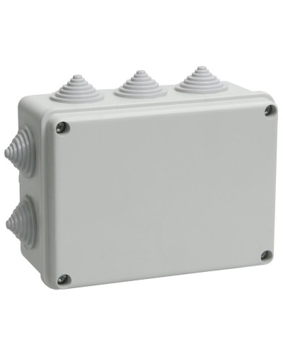 Коробка распаячная КМ41242 150х110х70 открытой проводки IP55 10 гермовводов серая (UKO10-150-110-070-K41-55). Коробка распаячная безгалогенная (HF). IEK в Благовещенске