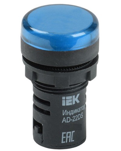 Лампа AD22DS (LED) матрица D22мм синий 24В AC/DC (BLS10-ADDS-024-K07). Светосигнальный индикатор. IEK в Благовещенске