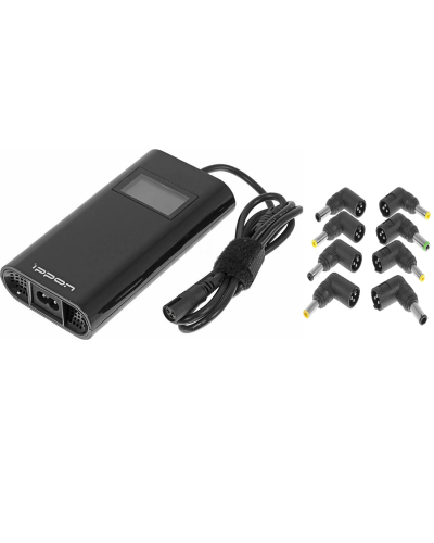 Блок питания Ippon D90U автоматический 90W 15V-19.5V 8-connectors 4.5A 1xUSB 2.1A, LCD индикатор (654527). Блок питания. Ippon в Благовещенске