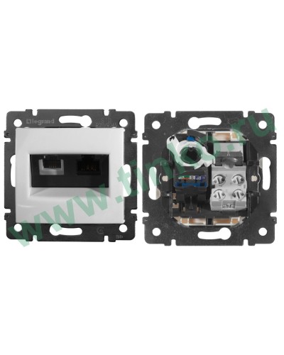 Розетка Valena 2xRJ11+RJ45 Cat.6, белый (770080). Розетка. LegranD в Благовещенске