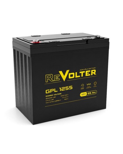 Revolter GPL 1255. Аккумулятор автомобильный герметичный свинцово-кислотный. Revolter в Благовещенске