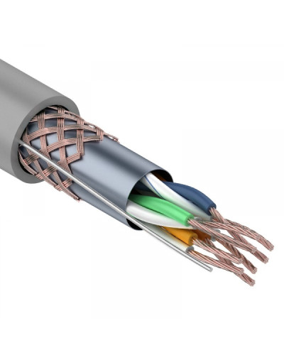 SF/UTP, CAT 5e, PVC, 4PR, 24AWG, INDOOR, STRANDED, серый, 305м, REXANT (01-0343). Кабель «витая пара» (LAN) для структурированных систем связи. Rexant в Благовещенске