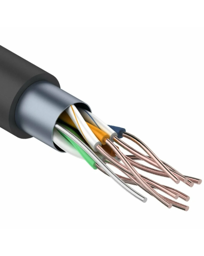 F/UTP, CAT 5e, PE, 4PR, 24AWG, OUTDOOR, SOLID, черный, 305м REXANT (01-0146-1). Кабель «витая пара» (LAN) для структурированных систем связи. Rexant в Благовещенске