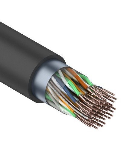 F/UTP, CAT 5, PE, 25PR, 24AWG, OUTDOOR, SOLID, черный, 305м, REXANT (01-1203). Кабель «витая пара» (LAN) для структурированных систем связи. Rexant в Благовещенске