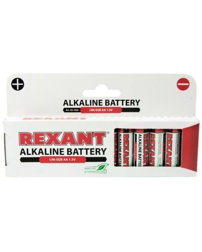 Алкалиновая батарейка AA/LR6 1,5 V 12 шт. REXANT (30-1026). Элемент питания. Rexant в Благовещенске