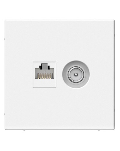 ArtGallery розетка двойная RJ45+TV, кат. 5Е, скрытой установки, механизм, белый (GAL000189). Розетка компьютерная + TV. Systeme Electric в Благовещенске