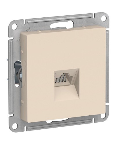 AtlasDesign розетка RJ45, кат. 5Е, 1-местная, скрытой установки, механизм, бежевый (ATN000283). Розетка компьютерная. Systeme Electric в Благовещенске
