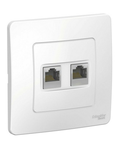 BLANCA розетка RJ45, 2-местная, кат. 5Е, скрытой установки, белый (BLNIS045451). Розетка компьютерная. Systeme Electric в Благовещенске