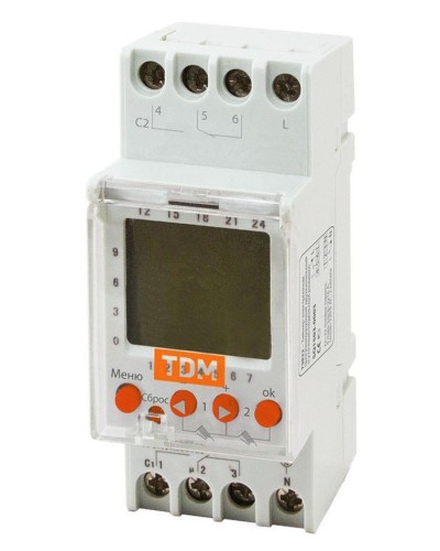 ТЭ822-2кан-1мин/7дн-44on/off-2х16А-DIN TDM (SQ1503-0003). Таймер электронный. TDM ЕLECTRIC в Благовещенске