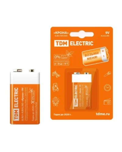 6LR61 Крона 9V BP-1 TDM (SQ1702-0013). Элемент питания. TDM ЕLECTRIC в Благовещенске