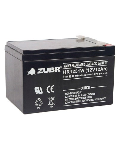 ZUBR HR 1251W (12V, 12Ah). Аккумулятор герметичный свинцово-кислотный. ZUBR в Благовещенске