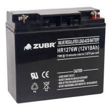 ZUBR HR 1276W (12V, 18Ah). Аккумулятор герметичный свинцово-кислотный. ZUBR