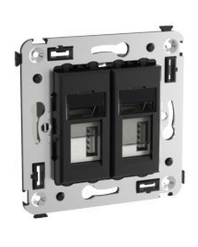Розетка USB в стену Avanti черный квадрат (4402543). Розетка USB. ДКС в Благовещенске