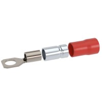 Наконечник НКИ 0,25-1,5 М5 (D5,3мм) с отверстием под винт (100 шт) (2A5P-DS-PVC). Наконечник с отверстием под винт и изолированным фланцем ПВХ, двойная гильза. ДКС