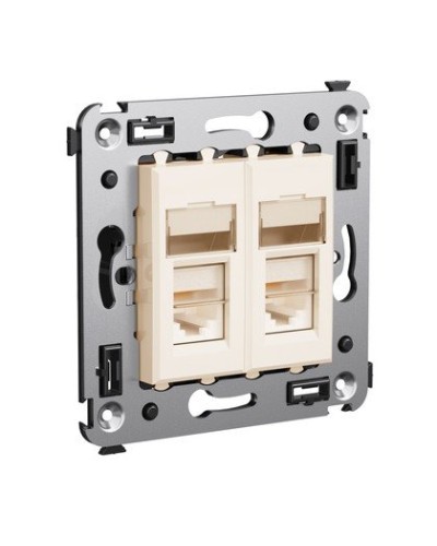 Розетка RJ-45 Avanti в стену двойная экранированная ванильная дымка (4405364). Розетка. ДКС в Благовещенске