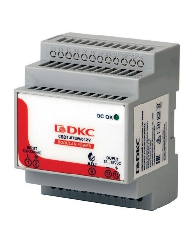 Источник питания однофазный 72Вт, 5А, 12В (XCSD1072W012VAA). Источник питания  MODULAR POWER однофазный. ДКС в Благовещенске