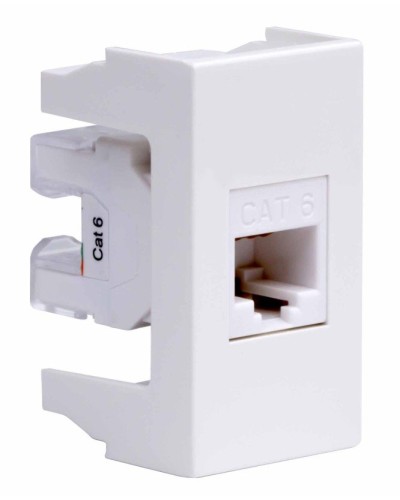 Розетка RJ-45 Viva 1 модуль кат.6A белая (45058). Розетка компьютерная экранированная с одним разъёмом. ДКС в Благовещенске